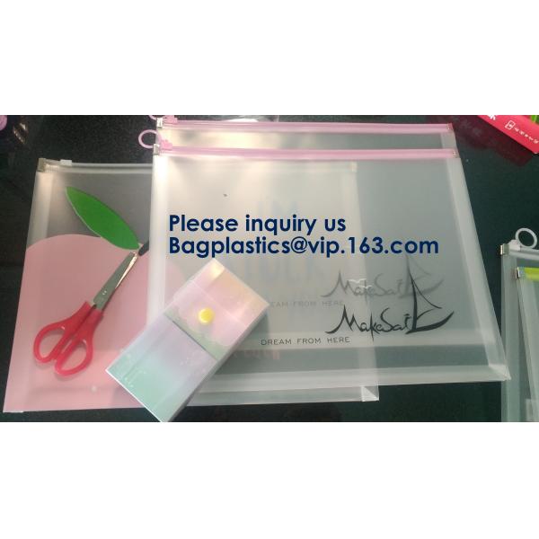 A4 A5 A6 B5 Transparent Pp Froested File Bag With Zipper,PP Plastic Zip File Bag