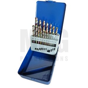 Cheap 19 PCs DIN338 Mechanics Length Drill Bits Bright Finishing High Strength for sale