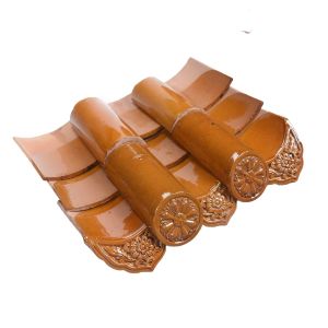 Anti Aging Chinese Style Temple Roof Tiles Glazed Clay Roof Tile Customizable