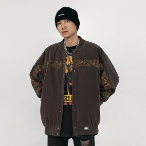 0.15kg Zipper Front Men Jackets 100% Polyester Windproof Bomber Jacket