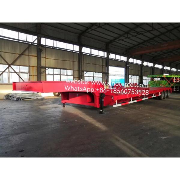 Load 60 Tons Semi Lowbed Trailer Strong Stability Support For Personalized