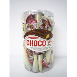 Crispy Delicous Wafer Biscuit Chocolate Chips Cookies with PVC Bottle Packing