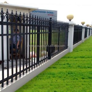 6ftx8ft Black Metal Garden Fences Prices With Galvanized Steel And Bolts Nuts