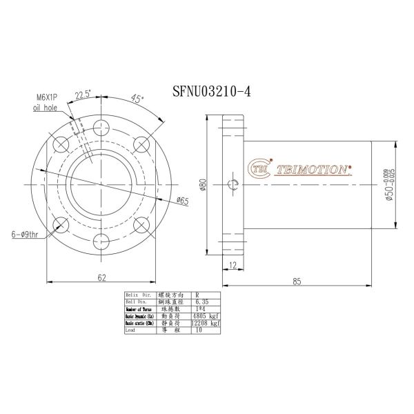 TBI Ball Screw SFNU03210 Ball Screw With Nut For Semiconductor