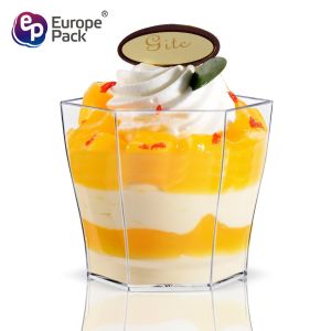China New style high quality transparent disposable plastic 60ml hexagon cup on sale