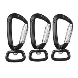 Aviation Aluminum Self Swivel Rock Climbing Carabiner with Auto Locking 4KN Snap