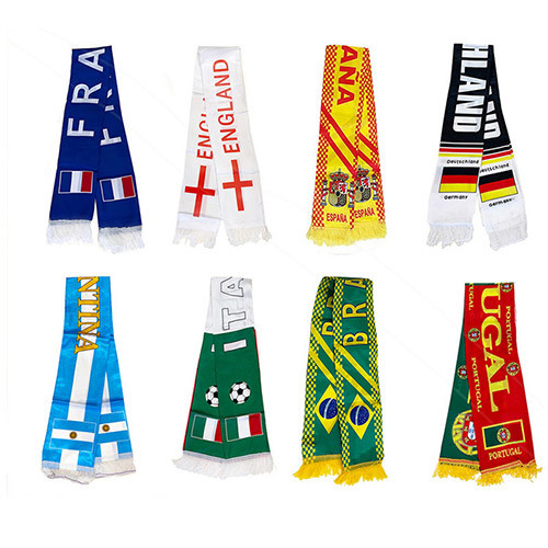 Quality 100% Polyester National Soccer Scarf Custom Apparel Accessories wholesale