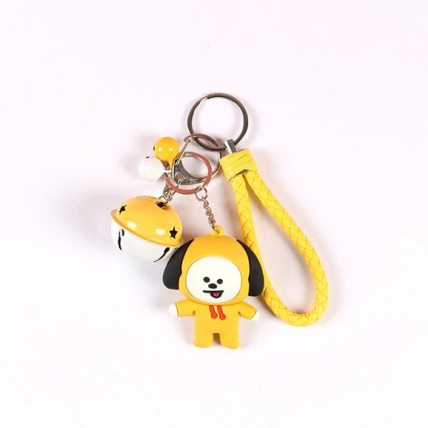 Custom Soft PVC Rubber Figure Miniature Key Ring Soft PVC Pendant Attached To