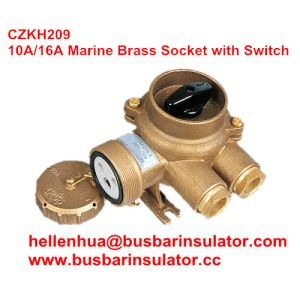 10A/16A marine brass socket with chain switch outlet CZKH202 IP56