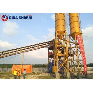 90CBM Belt Type Portable Concrete Batch Plant Js1500 Welded Type 150T Cement