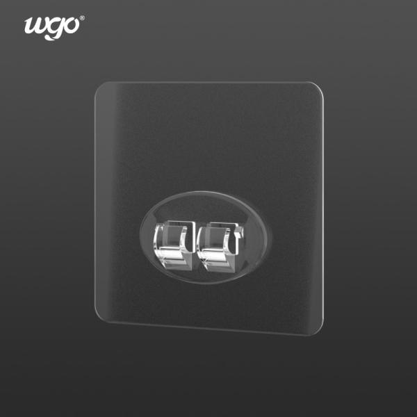 Quality WGO Transparent Sticky Buckle Stick On Shower Shelf Wall Broom Holder Adhesive Hooks Clear / Silver wholesale