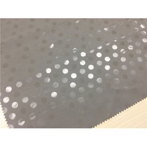 With Transparent Dot Garment Leather Fabric For Wadded Coat 0.2mm Grey Color Pu