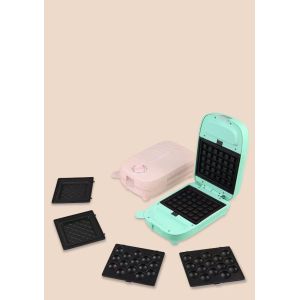 600w Electric Printing Sandwich Waffle Toaster Egg Microfiber 3 Plates Maker