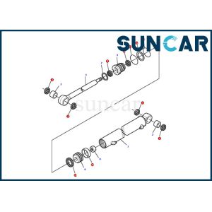 China 878000497 Boom Swing Cylinder Seal Kit Komatsu Excavator PC12R-8 Inner Repair Sealing Kit on sale