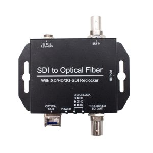 Black Telecommunication 3G-SDI to Optical Fiber Video Converter Transmitter for