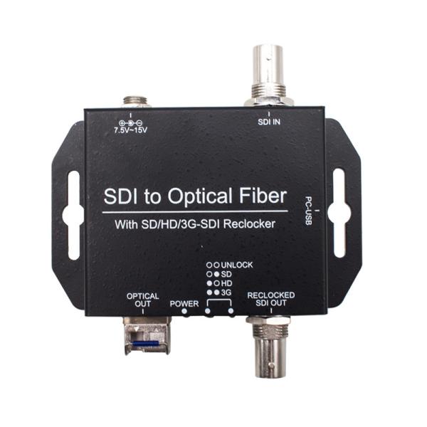 Black Telecommunication 3G-SDI to Optical Fiber Video Converter Transmitter for