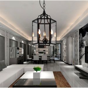 China Vintage Led Candle Chandelier Black Candlesticks Bird Cages Living Rroom Loft Black Chandelier(WH-CI-125) on sale