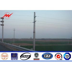 China AWS D 1.1 69kv Steel Tubular Electric Power Pole With Galvanized  Cross Arm on sale