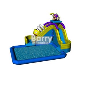 Funny aqua park water games,cheap piranha inflatable water park with pool for land