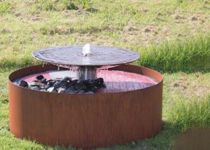 Cheap Round Waterfall Cascade Corten Steel Water Feature Fountain For Garden for sale