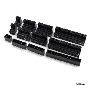 Cheap 5.08mm Pitch PCB Pluggable Screw Terminal Blocks Plug + Right Angle Pin Header Black for sale