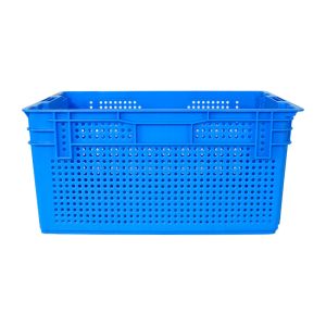 Customized Logo Fresh Product Moving Plastic Crate for Harvest Nesting Mesh