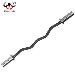 Black Finshed Easy Curl Bar , Weight Lifting Safety Bar 47 Inch 10kg