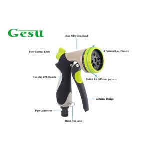Cheap Garden Water Spray Nozzles Shock Resistant , Multi Pattern Hose Nozzle for sale