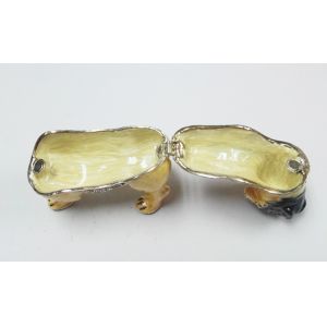 gold plated dog with crystal charm animail trinket boxes wholesale