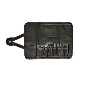 China 12 Slots Black Faux Leather Cosmetic Makeup Brushes Roll Bag Pouch Pen Case Holder on sale
