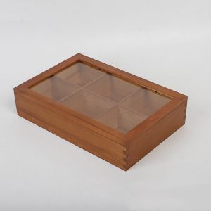 Multifunctional Wooden Storage Box With Dividers Ultraportable Dustproof