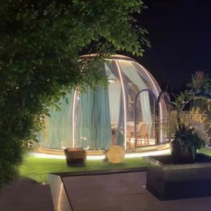 China Customized Mini Sunroom Dome Tent Glass Glamping Dome House Sunroom on sale