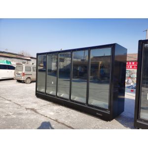 Anti Fog Glass Door Refrigerated Merchandiser Display Vertical LED