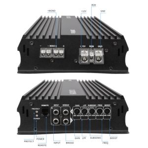 High-Power 12V 2000W Car Audio Power Amplifier 2000 Watt Mono Class D Subwoofer