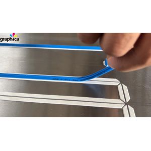 Top Seller Blue Outbox Graphic Plastic Die Cutting Creasing Matrix for Printing