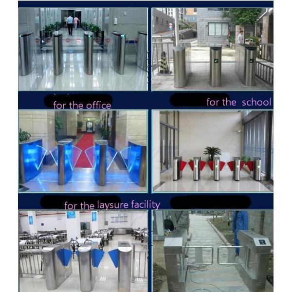 Stainless Steel Triangle Entrance Swing Pedestrian Barrier Gate Machine For Subway Station