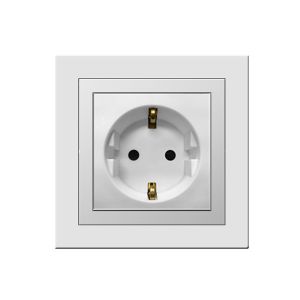 Cheap Schuko Electrical Power Socket , Two Hole Plug Socket 86mm 4 conjoined for sale