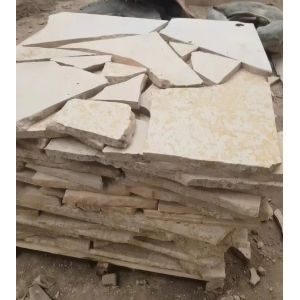 Beige Limestone Honed Random Flagstone Walkway,Crazy Stone Patios,Irregular