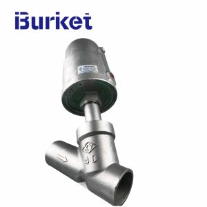 China 2/2 Way Piston Operated Stainless Steel body Thread Pneumatic Angle Seat Valve for steam water oil on sale