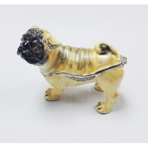gold plated dog with crystal charm animail trinket boxes wholesale