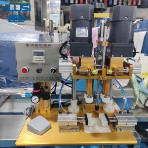 Pedal Control 300mm Height Bottle Capping Machine 4 Wheels Turning Screw Caps