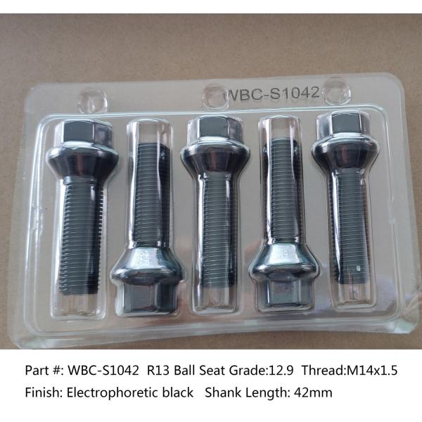 Shank 42mm Grade 12.9 M14x1.5 Extended Wheel Bolts For VW & AUDI