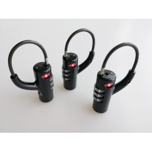 China Lightweight TSA Combination Padlock Black Color Durable For Travel Bag on sale