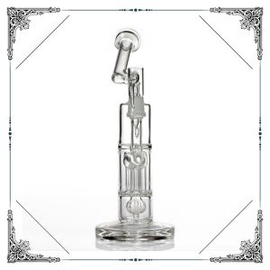 Reinforced 5 Arm Pillar Perc borosilicate glass Smoking Pipes With Gridded