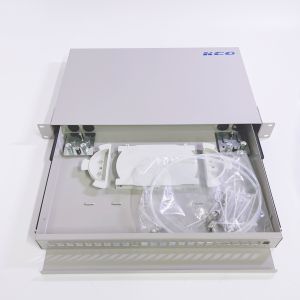 19 Inch Indoor Rackmount Fiber Optic Terminal Box with 24 Ports and Drawer Type