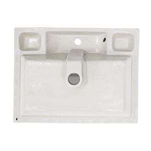Countertop Basin Ceramic White Glazed Rectangular Wash Basins Bathroom Hotel