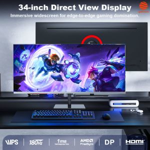 Cheap Immersive Widesreen Flat 34 Inch Gaming Monitor UWQHD 3440x1440 Multiple Interface OEM ODM for sale