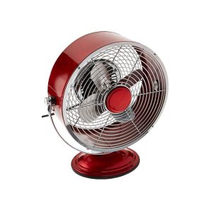 Red 9 Inch Portable Vintage Electric Fan / Two Speed Air Circulator Retro Table