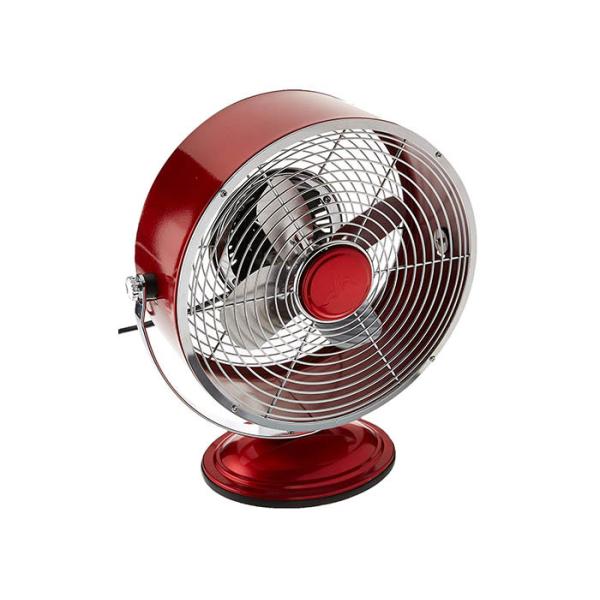 Red 9 Inch Portable Vintage Electric Fan / Two Speed Air Circulator Retro Table