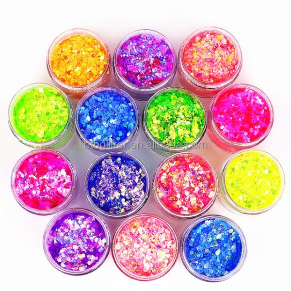 Glittering Bling Open Circle Shaped Cosmetic Glitter for Nails Face Body Makeup Occasion Wedding Party Home Decoration